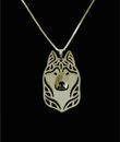 Husky Dog Gold or Silver Plated Pendant & Necklace
