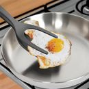 2 en 1 empuñadura de nailon pinzas abatibles huevo filete panqueque espátula abrazadera herramienta de cocina