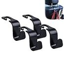 Amooca Car Seat Headrest Hook 4 Pack Hanger Storage Organizer Universal for Handbag Purse Coat Universal fit Vehicle Car Black with Buckle, QF350