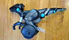 Robot de juguete electrónico robótico dinosaurio Wowwee Miposaur negro azul T Rex, probado.