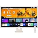LG 32SR50F MyView Smart Monitor (32", 80cm), FHD IPS Display (1920 x 1080) with webOS, Work & Play Smarter, ThinQ Home Dashboard, AirPlay 2 + Screen Share + Bluetooth, Stylish Design - White