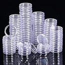 25 mm Coin Holder Capsules Clear Round Plastic Coin Container Case for Coin Collection Supplies (100)