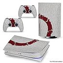 TCOS TECH PS5 Skin Protective Wrap Cover Vinyl Sticker Decals for Playstation 5 Disk Version Console and Two Dual Sense 5 Sticker Skins PS5 Skins Console and Controller (God of War)