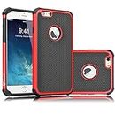 iPhone 6S Case, Tekcoo(TM) [Tmajor Series] iPhone 6 / 6S (4.7 INCH) Case Shock Absorbing Hybrid Best Impact Defender Rugged Slim Cover Shell w/Plastic Outer & Rubber Silicone Inner [Red/Black]