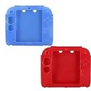 2Packs Protective Soft Silicone Rubber Gel Skin Case Cover for Nintendo 2DS (BU+RE)