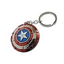 Techpro Avengers Superhero Captain America Rotating Shield Key Chain, Avengers Metal Key Chain & Key Ring, Amber