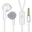 Earphone For Apple iPhone 8 Plus Universal Wired Earphones Headphone Handsfree Headset Music with 3.5mm Jack Hi-Fi Gaming Sound Music HD Stereo Audio Sound with Noise Cancelling Dynamic Ergonomic Original Best High Sound Quality Earphone - (White, ST.D2, YS)