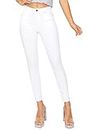 WAX JEAN Women's Repreve Butt I Love You Push-Up High-Rise Skinny Jeans, White, 7