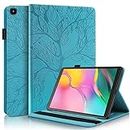 Samsung Galaxy Tab A 10.1 2019 Case (SM-T510/T515) PU Leather Stand Folding Folio Cover for Samsung Galaxy Tab A 10.1 Inch Tablet SM-T510/T515 2019 Release Modle-Life Tree - Turquoise
