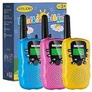 Walkie Talkies for Kids Toys for Boys Girls, 3 Miles Walkie Talkies to Camping, Outdoor Toys 2 Way Radios Birthday Gifts for 3 4 5 7 8 10 Year Old Boy Girl Gifts for Boys Girls Toys 3 4 5 6 7 (3 Pack)
