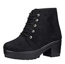 Women's Fashion Casual Outdoor High Heel Ankle Boot | Platform Heeled Classic Boots