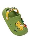 Yellow Bee Cute Dino Theme Slip on Clogs for Boys, 1 Pair, Green, 8.5C, 3-3.5 Years