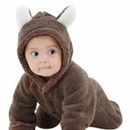 Newborn Baby Kids Boy Girl Cute Hooded Romper Jumpsuit Bodysuit Clothes Outfits