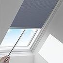 Manual Cellular Shades Cordless Honeycomb Blinds Full Blackout Fabric Window Shades for Skylight（Dark Blue）W(70~80) cm×H(120~140) cm