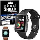 TECHGEAR [4 Pack] Screen Protectors to fit Apple Watch 42mm [ghostSHIELD Edition] Genuine Reinforced Flexible TPU Screen Protector Guard Covers with Full Coverage inc Curved Screen [Series 3 2 1]