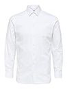 SELECTED FEMME Homme Slhslimethan Shirt Ls Classic B Noos Chemise, Blanc Éclatant., M EU