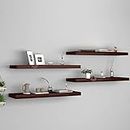 ANTICO WOODENIA® Wooden Floating Wall Shelf| Wall Mount| Wall Rack| Wall Bracket for Home and Office Decor | Big Mounted Cabinets (Large, Set of 4, Brown)