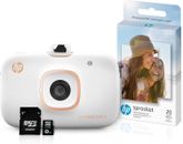 HP Sprocket 2-in-1 Portable Photo Printer & Instant Camera Bundle - White