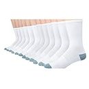 Hanes mens X-temp Lightweight Crew Socks, 12-pair Pack Casual Sock, White, 6 12 US