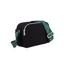 Eco Right Crossbody Box Sling Bags for Women Stylish Side Purse Black leaves