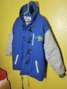 Seattle Seahawks NFL Triple FAT Goose Down Jacket Leather Sleeves 1980s Rare!
