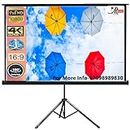MOIZ Cineview 7.3 x 4.1 Feet, 87x49 Inches, 100 Inches Diagonal in 16:9 Aspect Ratio Tripod Projector Screen Supports Full HD 1080P UHD-3D-4K Technology with Stand(White) Recently launched