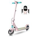 E-RIDES Electric Scooter,6.5'' Foldable Electric Scooter for Kids Ages 8-12,Kids Electric Scooters Max 8.7Mph,3-5 Miles of Range,Electric Scooter Kids LED Display,E Scooter for Kids 6-12 Ages (PINK)