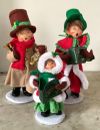 Annalee Dolls - Christmas Carolers Woman, Man, Girl, USA w/tag, 2018 - New