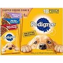 PEDIGREE CHOPPED GROUND DINNER Adult Soft Wet Dog Food 18-Count Variety Pack, 3.5 oz Pouches