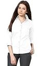Leriya Fashion Women's Corduroy Button Down Pocket Shirts Casual Long Sleeve Oversized Blouses Tops | (Large, White)