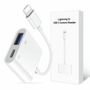 [Certificado Apple MFi] Lector de tarjetas hembra USB A Cámara Adaptador OTG para iPhone/iPad