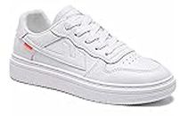CROSS FINGER Men's Sneakers Casual White Shoes (White), 6 UK (F151)