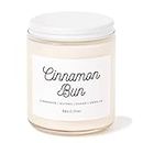 Kim and Pom Cinnamon Bun Soy Candle, Fall Scents, Autumn Gifts, Vegan and Handmade, Made in Canada