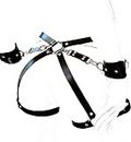 Dstymkler Fun Gothic Leather Harness belt and 2 Black cuffs pour la datation, chambre