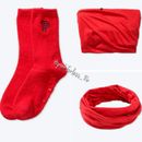 Pink Victoria's Secret Accessories | 2 Pc Vs Pink Cozy Socks & Convertible Mask | Color: Red | Size: Os