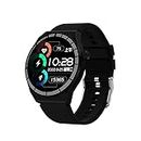 Smart Watch 2023 M12 - Orologio intelligente con luce RGB, colore luminoso, unisex, Bluetooth, chiamate, NFC, monitoraggio della salute, fitness (arancione)
