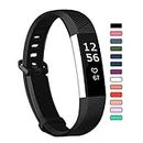 VINIKI Sport Watch Bands Compatible with Fitbit Alta HR Soft Water Proof Fitness Straps for Women Men (Black, Large)