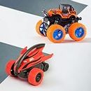 Toys Treasure Combo of Friction Powered Tumbling Monster Truck & Bump n Stunt Cars for Kids | Boys Toys | Monster Toys for Kids | Vehicles Toys for Kids | Miniature Vehicle for Kids (Random Color)
