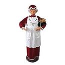 Fraser Hill Farm 58-in. Dancing Mrs. Claus Decoration with Apron, Indoor Animated Holiday Home Decor, Motion-Activated Christmas Animatronic