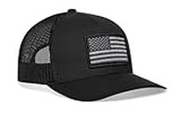 HAKA American Flag Hat, USA Trucker Hat for Men & Women, Adjustable Baseball Cap, Mesh Snapback, Durable Outdoor Black Hat