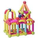 ROUSKY Ensemble de barres magnétiques, ensemble de blocs magnétiques, briques de construction, jouets empilables Stem pour enfants de 3 ans + (Coloré-42 PCS)