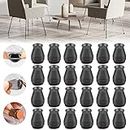 24PCS Extra Small Silicone Chair Leg Floor Protectors for Hardwood Floors, Furniture Sliders for Chair Legs, Felt Bottom Furniture Pads, Anti-Slip Round&Square Cap Covers to Scratch and Reduce Noise