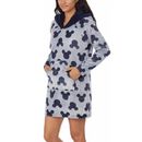 Disney Intimates & Sleepwear | Disney Mickey Mouse Cozy Sherpa Fleece Hooded Nightgown Lounger Pajama Women’s S | Color: Blue/Gray | Size: S