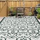 ROMROL Outdoor Rug 5x8 ft Vintage Vine Texture Weave for Patio, Foldable Reversible Plastic Straw Camping Rug, Carpet Area Rugs Mat for RV, Porch, Deck, Camper, Balcony, Backyard, Picnic, Beach