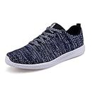 BRKVALIT Homme Femme Chaussures de Running Pour Course Sports Fitness Gym Athletic Trainers, Dark Blue Grey, 9 AU