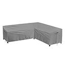 PureFit Outdoor Sectional Sofa Cover Waterproof L Shaped Patio Furniture Covers for Deck, Lawn and Backyard, 104”x83” Right Facing, Gray