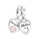 Pandora Double Heart Split Dangle Charm - Compatible Moments Bracelets - Jewelry for Women - Mother's Day Gift - Made with Sterling Silver & Enamel - With Gift Box