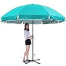 RAINPOPSON Outdoor Garden Patio Umbrella With Stand Holder 42in/7ft Outdoor Big Size Waterproof Super Cloth Patio Garden Outdoor Umbrella (7ft/42in) (Cyan)