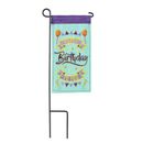 The Party Aisle™ Munk Happy Birthday 2-Sided Polyester 8.5 x 4.5 in.. Garden flag in Blue | 8.5 H x 4.5 W in | Wayfair