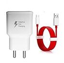 Ultra Fast Type-C Charger for Sam-Sung Galaxy Tab A 8.0 & S Pen (2019) Original Wall Mobile Charger Qualcomm QC 3.0 Charger with 1m Type C Red USB Data Cable (White, SMG, 3.0 Amp, H,275)